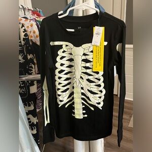 Gap kids organically grown Cotton glow in the dark unisex skeleton pjs size10